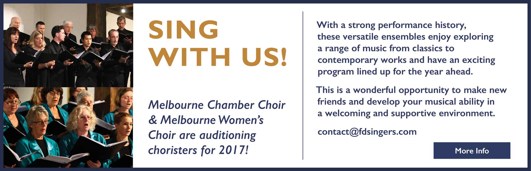 Faye Dumont Singers Melbourne Womens Chamber Choir Sing with us