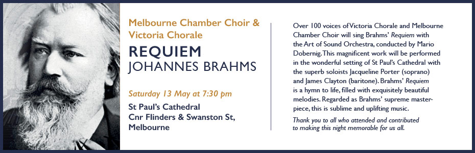 Johannes Brahms Requiem concert melbourne