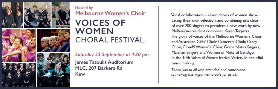 voices of women choral festival melbourne